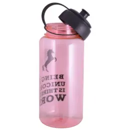 1 Litre Unicorn Water Bottle Pink Back